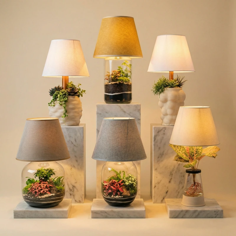 Gruppo di lampade con piante, i Giardini di Giulia