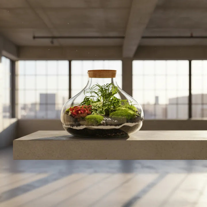 Terrarium Duca XXL con piante verdi 086 D. 36 H. 27 CM