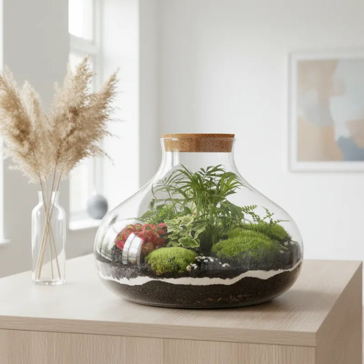 Terrarium Duca XXL con piante verdi 086 D. 36 H. 27 CM