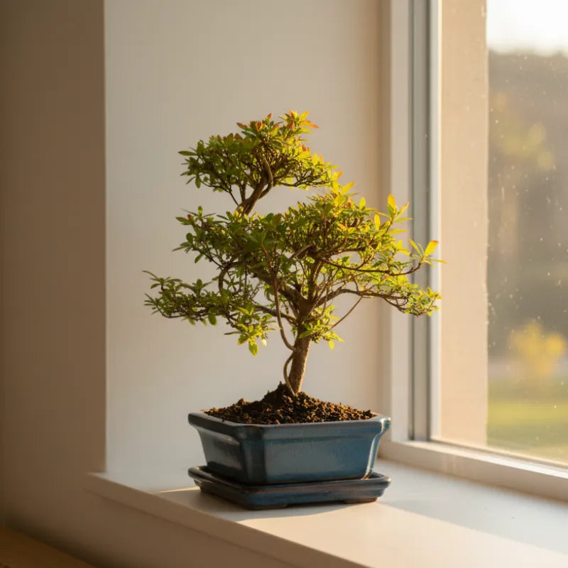 Bonsai Rhododendron Indicum - vista dall&