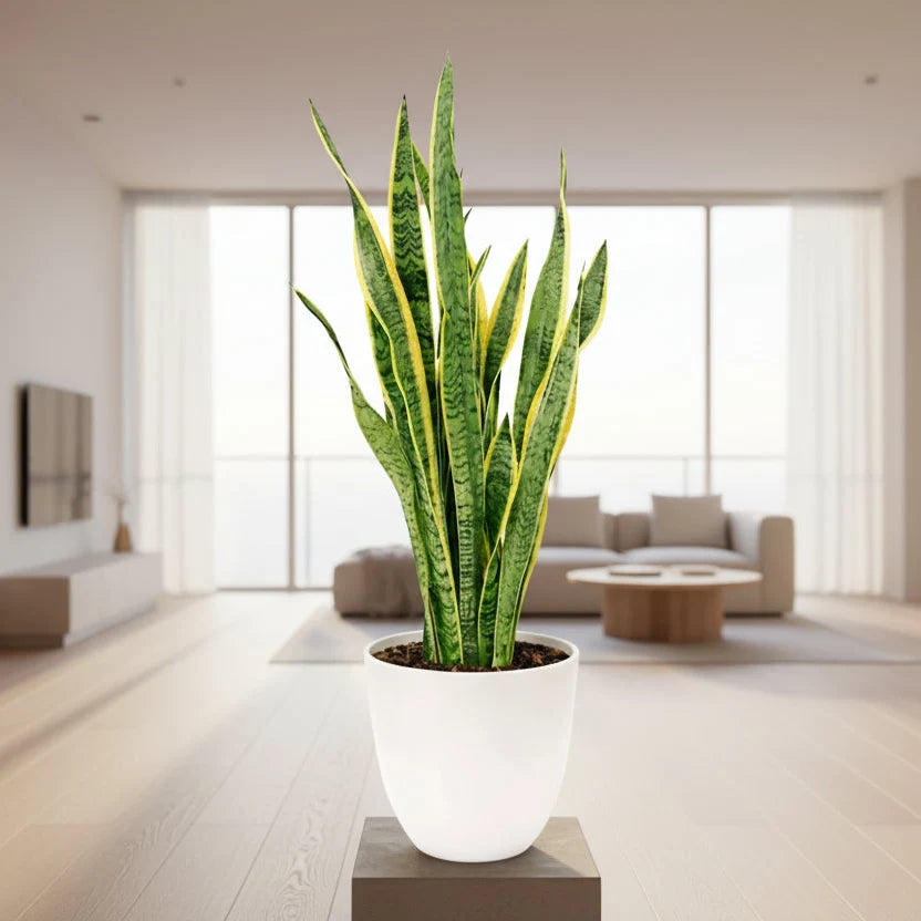 Sansevieria Laurentii - pianta in un angolo di casa, purificatore d&