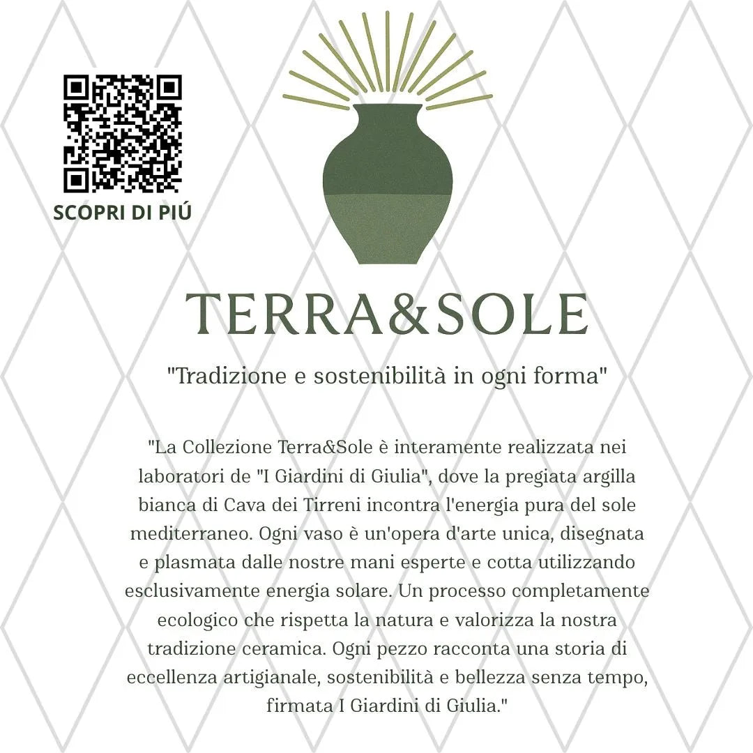 Collezione Terra&amp;Sole I Giardini di Giulia vasi artigianali sostenibili in argilla bianca