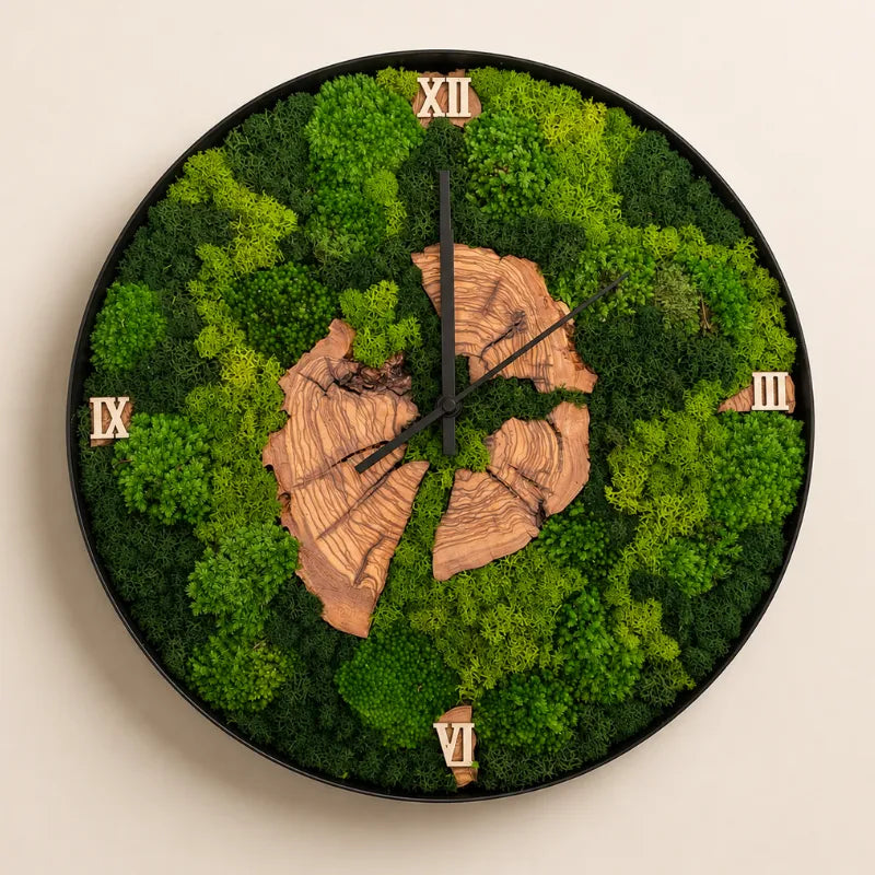 Nemus | Orologio Botanico in Muschio e Ulivo