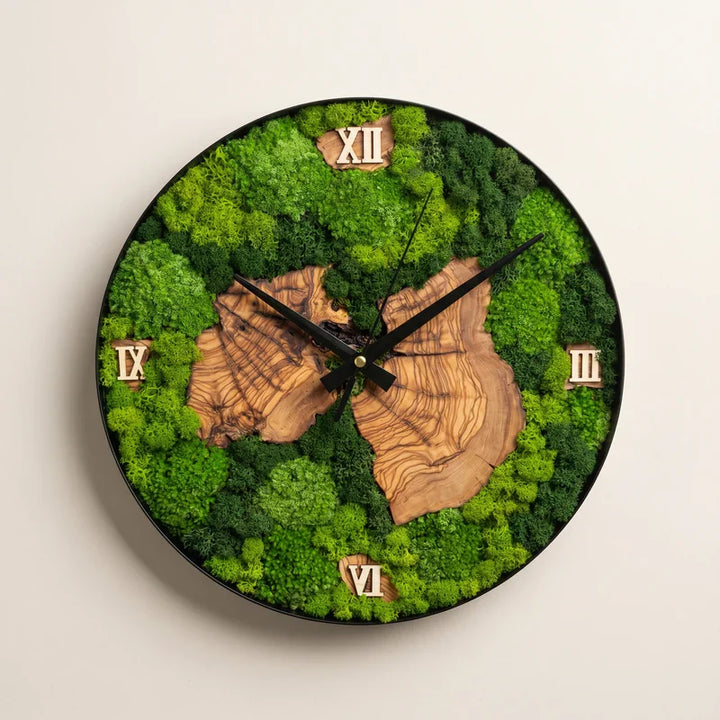 Nemus | Orologio Botanico in Muschio e Ulivo · 30 cm